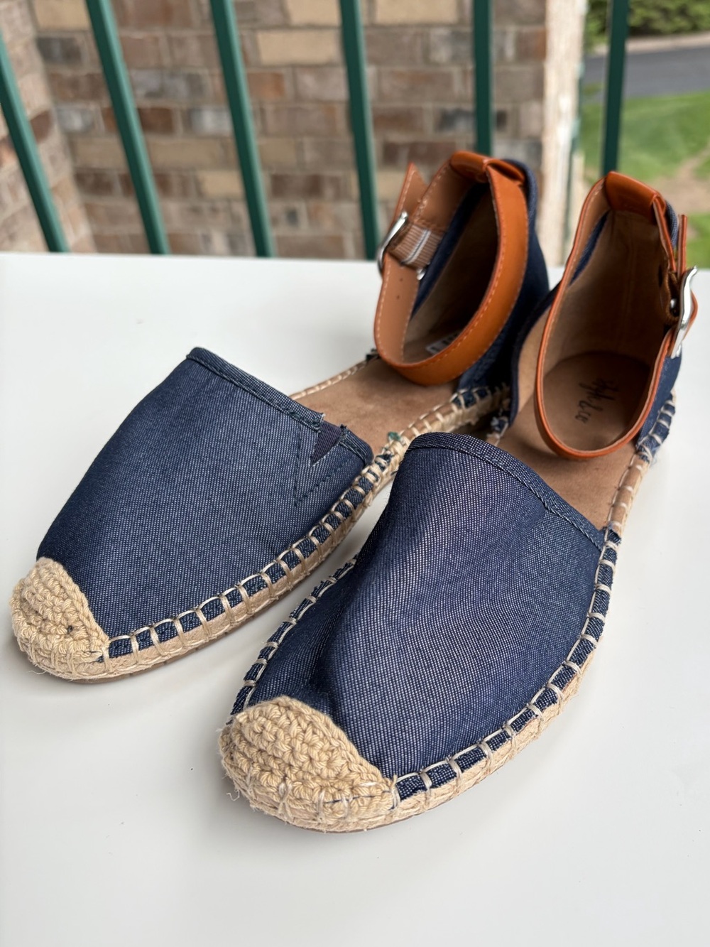 🆕✨🫐 Style&Co NavyBlue Espadrille Flats Strap Ankle Canvas Shoes Size 7.5M Summer - Picture 6 of 16